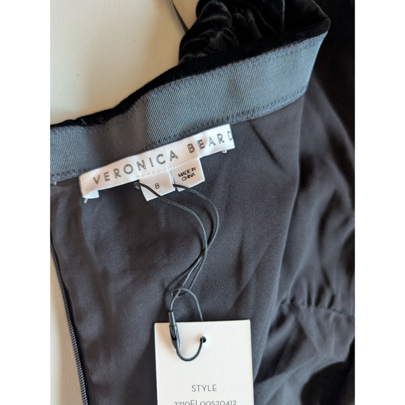 NWT Veronica Beard Josette Embellished Velvet Midi Dress Size 8 Black #2K455 - Picture 12 of 14